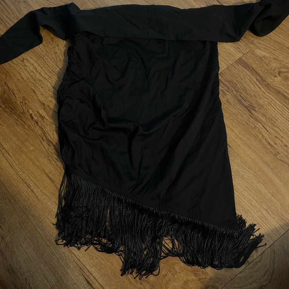 Fringe Black Skirt